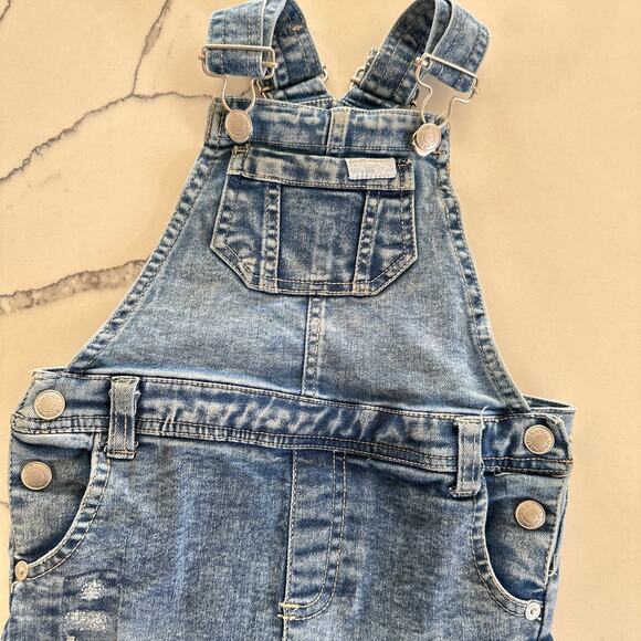 H&M Denim Jumper Dress with Heart Pocket - Size 2-3 Years - Picture 3 of 6